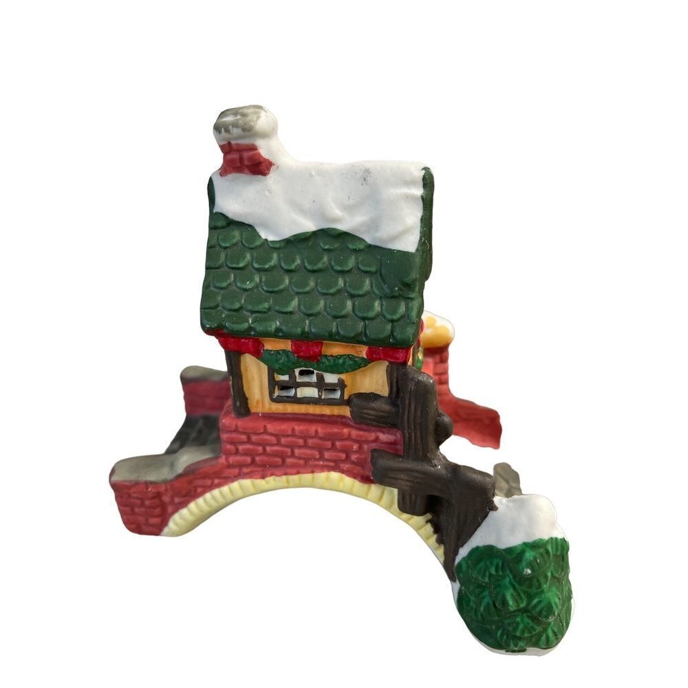 Miniature Christmas Holiday Village Shop Ceramic Bridge